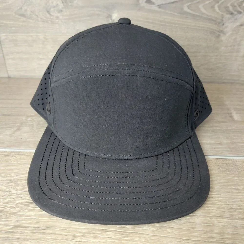 Melin Trenches Icon Hydro Snapback Hat Cap Black Performance Baseball Golf Hat